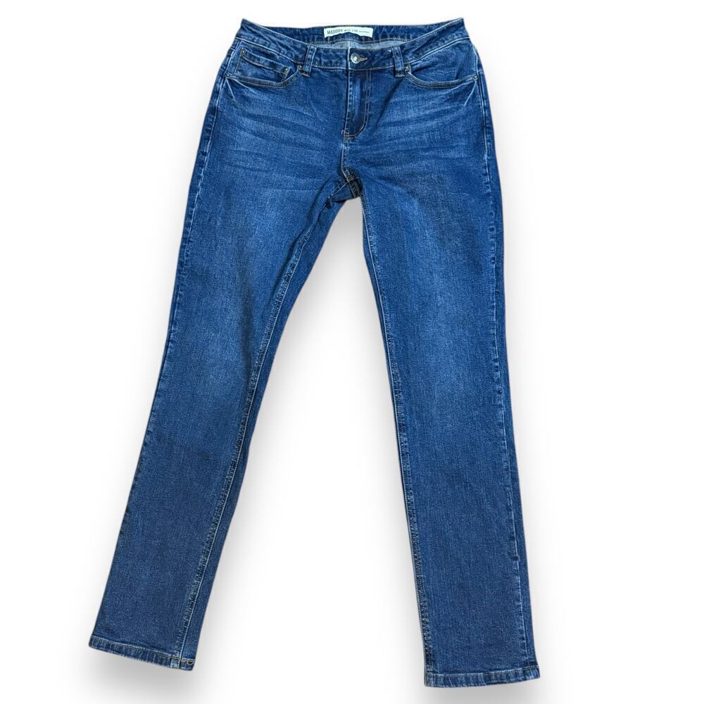 Maddox Jeans Mens Slim Tapered Dark Wash Faded Stretch Denim Size 32/34